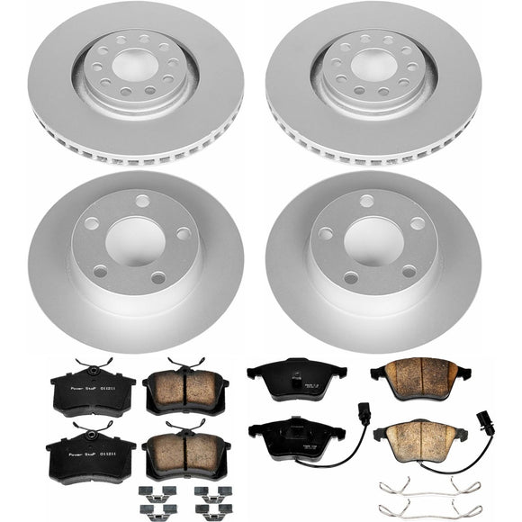 PowerStop Genuine Geomet Coated Rotor and Carbon-Fiber Ceramic Brake Pad Kit