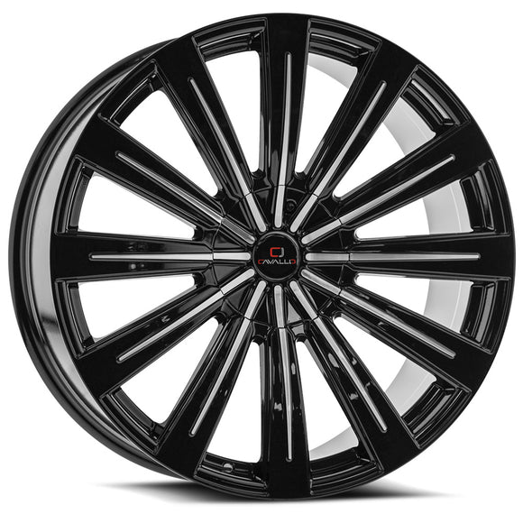 20x8.5 Cavallo CLV-49 Gloss Black Machined 6x135/139.7 ET25 wheel/rim