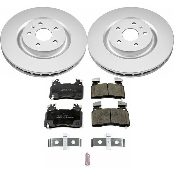 PowerStop Genuine Geomet Coated Rotor and Low-Dust Ceramic Brake Pad Kit