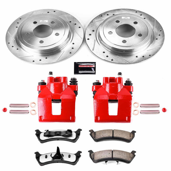 PowerStop Z36 Truck and SUV Ceramic Brake Pad, Drilled & Slotted Rotor, and Cali