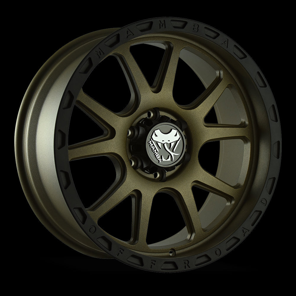 17x9 Mamba M27 Stippled Matte Bronze/Black Lip 5x127 5x5 ET-12 Wheel Rim - 0