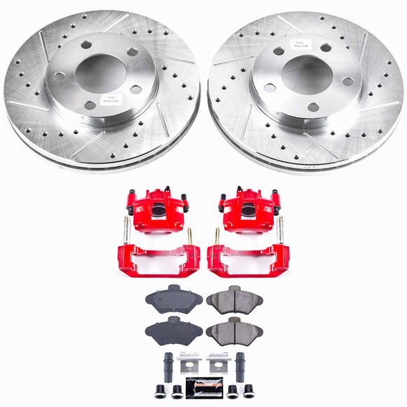 PowerStop Z23 Daily Driver Carbon-Fiber Ceramic Pads Drilled & Slotted Rotor & C