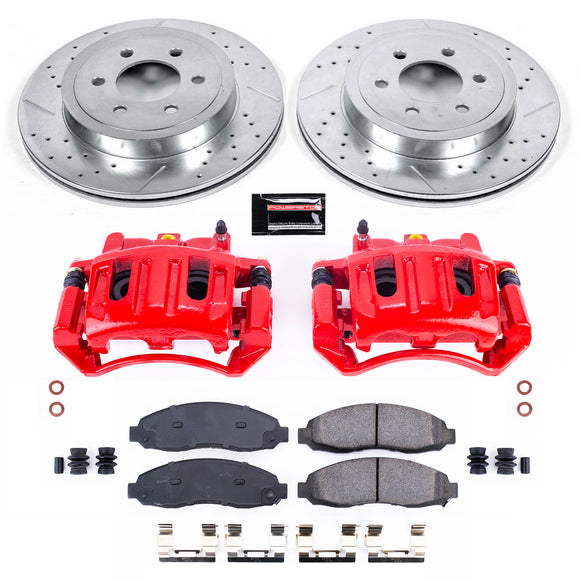 PowerStop Z23 Daily Driver Carbon-Fiber Ceramic Pads Drilled & Slotted Rotor & C