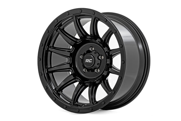 20x9 Rough Country 90 Series Gloss Black 6x5.5 ET-12 Wheel Rim