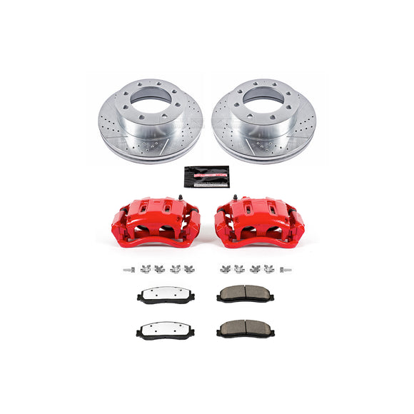 PowerStop Z36 Truck and SUV Ceramic Brake Pad, Drilled & Slotted Rotor, and Cali