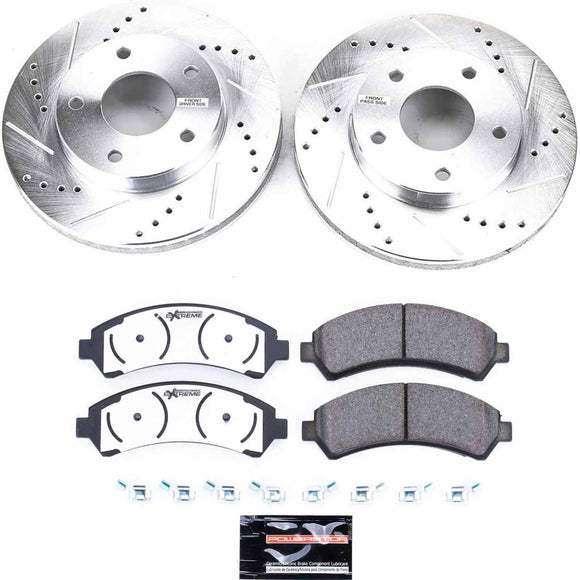 PowerStop Z36 Carbon-Fiber Ceramic Brake Pad with Drilled and Slotted Rotor Kit