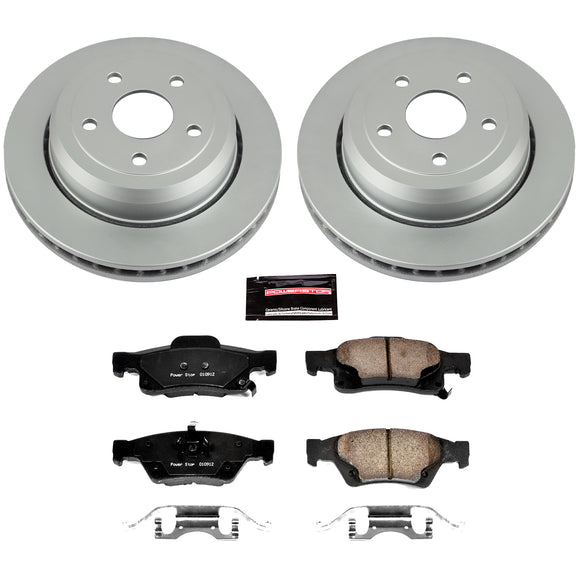 PowerStop Genuine Geomet Coated Rotor and Low-Dust Ceramic Brake Pad Kit