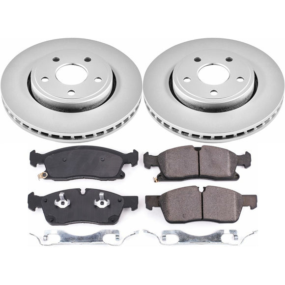 PowerStop Genuine Geomet Coated Rotor and Low-Dust Ceramic Brake Pad Kit