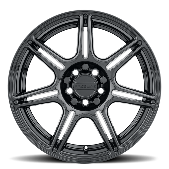 18x8 Raceline 148B Apex Gloss Black 5x112 ET40 CB74.1 Wheel
