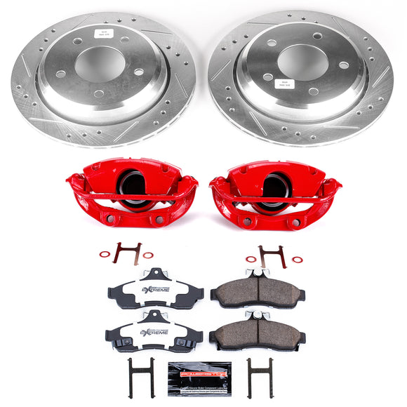 PowerStop Z26 Street Performance Ceramic Brake Pad, Drilled Slotted Rotor, and C