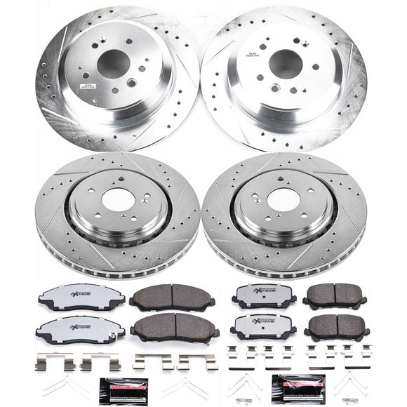 PowerStop Z36 Carbon-Fiber Ceramic Brake Pad with Drilled and Slotted Rotor Kit