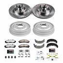 PowerStop Z36 Ceramic Brake Pads with Drilled Slotted Rotors and Drum Shoe Kit