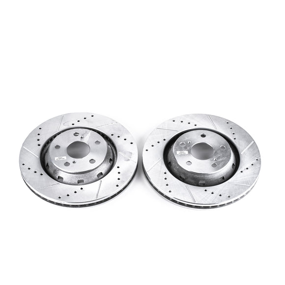 PowerStop Evolution Drilled Slotted Rotors Pair Front For Toyota Venza