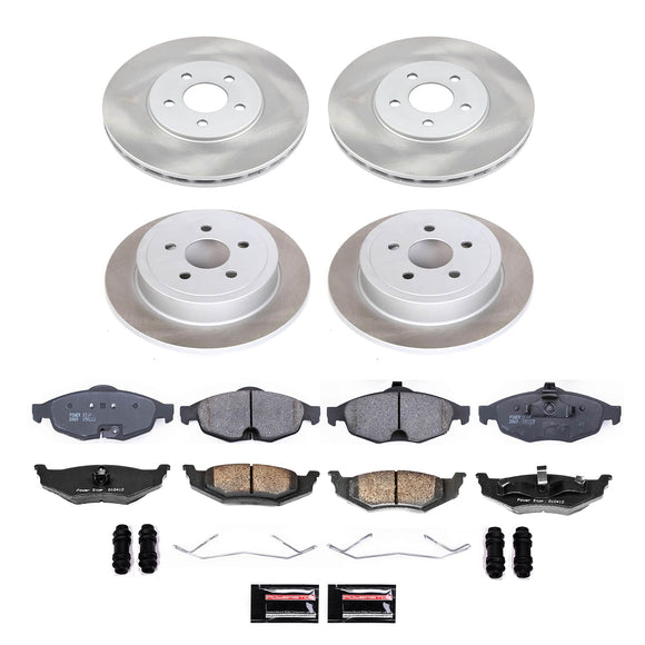 PowerStop Semi-Coated Rotor and Low-Dust Ceramic Brake Pad Kit