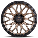 20x9 Lock Off-Road Combat Matte Bronze W Matte Black Ring 6x139.7 ET0 Wheel Rim