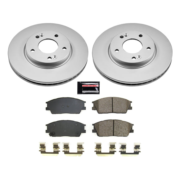 PowerStop Genuine Geomet Coated Rotor and Low-Dust Ceramic Brake Pad Kit