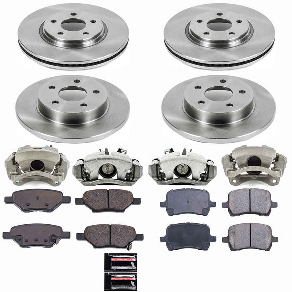 PowerStop OE Stock Replacement Low-Dust Ceramic Brake Pad, Rotor and Caliper Kit