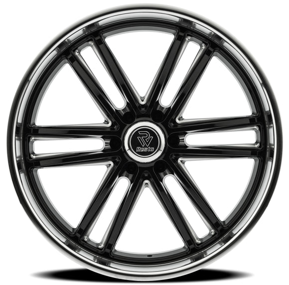24x9 Resto Maverick Glossy Black Diamond Cut Lip 6x139.7 ET25 CB106.10 Wheel