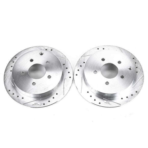 PowerStop Evolution Drilled Slotted Rotors Pair Rear For Pontiac Aztek