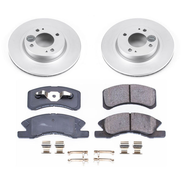 PowerStop Genuine Geomet Coated Rotor and Low-Dust Ceramic Brake Pad Kit