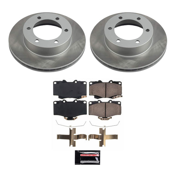 PowerStop Semi-Coated Rotor and Low-Dust Ceramic Brake Pad Kit
