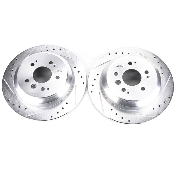 PowerStop Evolution Drilled Slotted Rotors Pair Rear For Honda Pilot