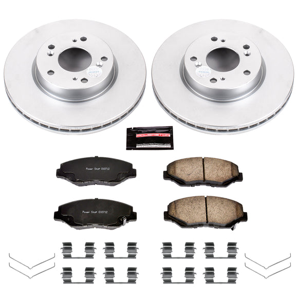 PowerStop Genuine Geomet Coated Rotor and Low-Dust Ceramic Brake Pad Kit