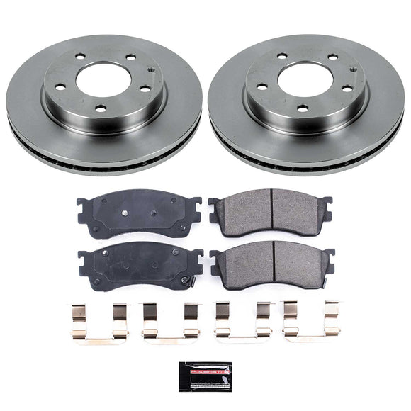 PowerStop OE Stock Replacement Low-Dust Ceramic Brake Pad and Rotor Kit