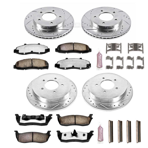 PowerStop Z36 Carbon-Fiber Ceramic Brake Pad with Drilled and Slotted Rotor Kit