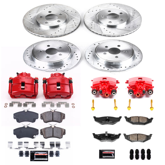 PowerStop Z23 Daily Driver Carbon-Fiber Ceramic Pads Drilled & Slotted Rotor & C