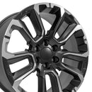 22" Replica CV68 fits Chevrolet Suburban 1500 22x9 Satin Black with Milled Edge