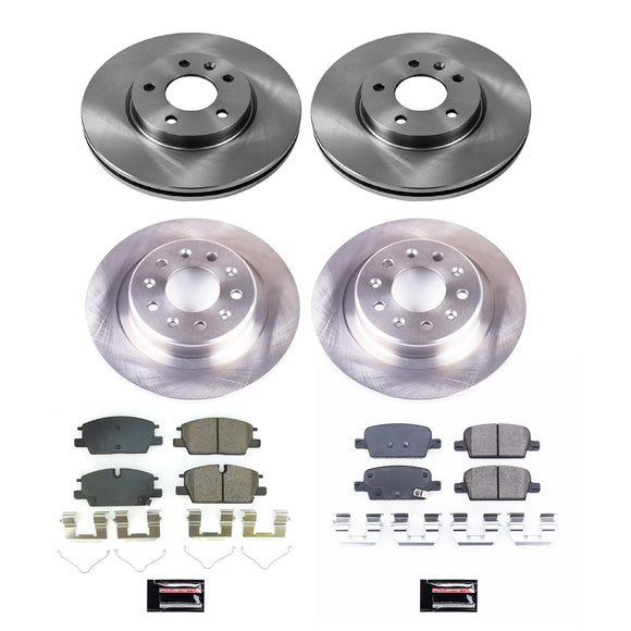 PowerStop OE Stock Replacement Low-Dust Ceramic Brake Pad and Rotor Kit