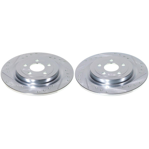 PowerStop Evolution Drilled Slotted Rotors Pair Rear For Ford Mustang Mach-E