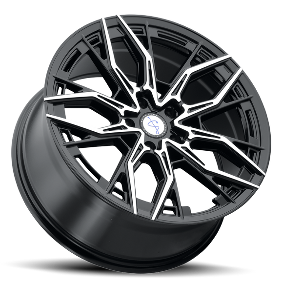 20x9 Sapphire Luxury Alloys SX07-07 Gloss Black Machined 5x120 ET35 CB73 Wheel