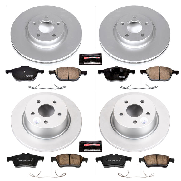 PowerStop Genuine Geomet Coated Rotor and Carbon-Fiber Ceramic Brake Pad Kit