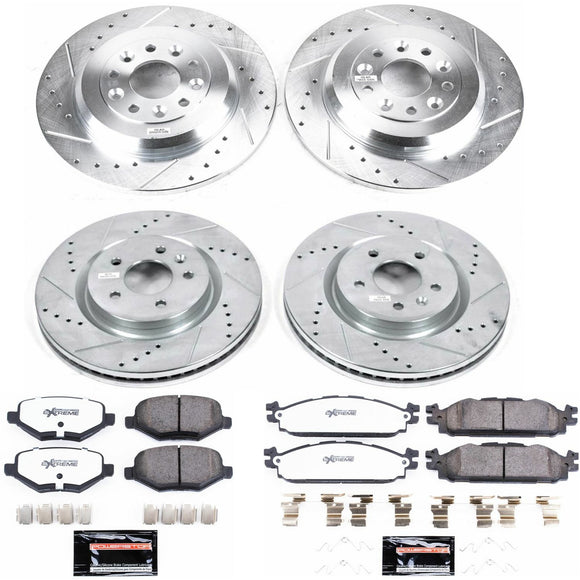 PowerStop Z36 Carbon-Fiber Ceramic Brake Pad with Drilled and Slotted Rotor Kit