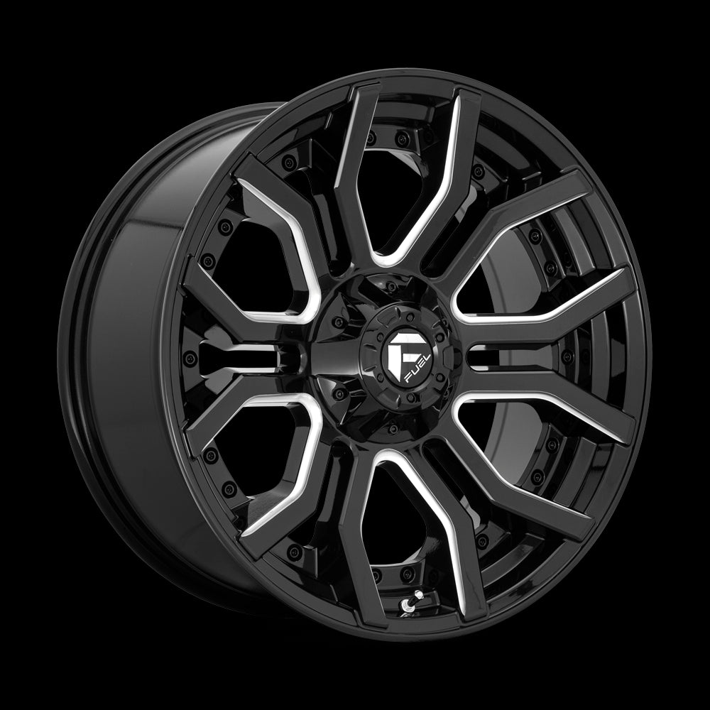 22X10 Fuel D711 RAGE Gloss Black Milled 8X170 ET-18 wheel/rim - 0