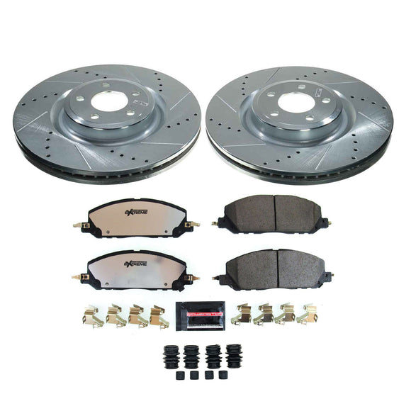 PowerStop Z36 Carbon-Fiber Ceramic Brake Pad with Drilled and Slotted Rotor Kit