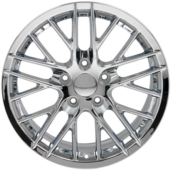 18" Replica Wheel CV08B Fits Chevrolet Corvette - C6 ZR1 Rim 18x8.5 Chrome Wheel