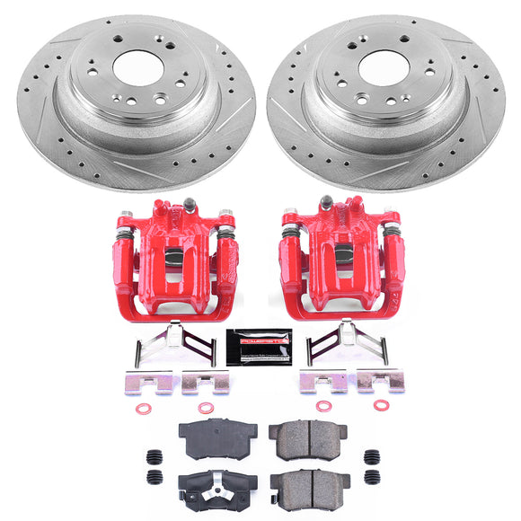 PowerStop Z23 Daily Driver Carbon-Fiber Ceramic Pads Drilled & Slotted Rotor & C