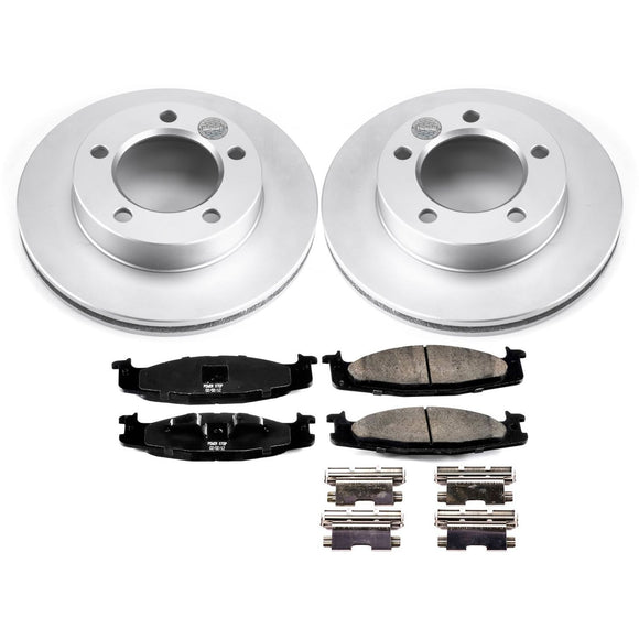 PowerStop Genuine Geomet Coated Rotor and Low-Dust Ceramic Brake Pad Kit
