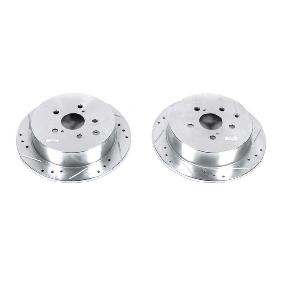 PowerStop Evolution Drilled Slotted Rotors Pair Rear For Lexus RX350