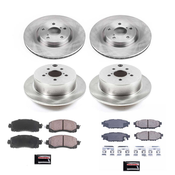 PowerStop OE Stock Replacement Low-Dust Ceramic Brake Pad and Rotor Kit