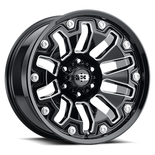 20x9 Vision 362 Armor Gloss Black Milled Spoke Wheel 8x165.1 ET12 CB125.2