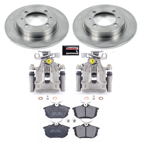 PowerStop OE Stock Replacement Low-Dust Ceramic Brake Pad, Rotor and Caliper Kit