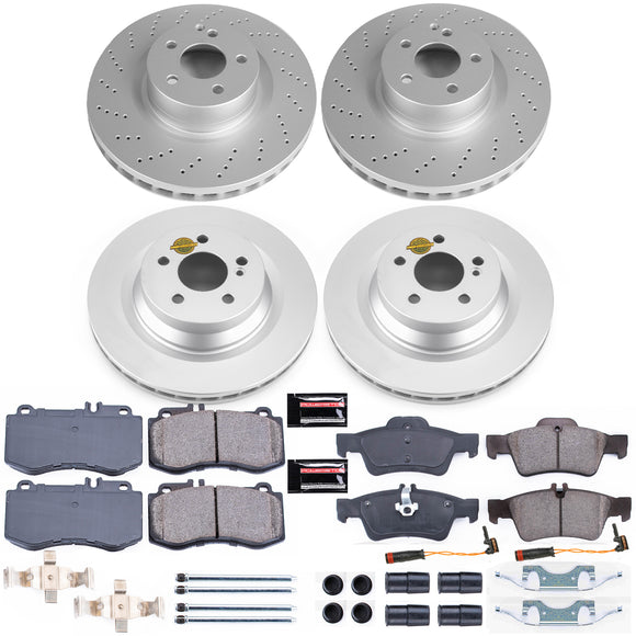 PowerStop Genuine Geomet Coated Rotor and Carbon-Fiber Ceramic Brake Pad Kit