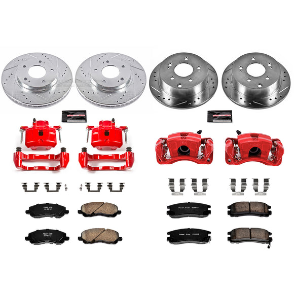 PowerStop Z23 Daily Driver Carbon-Fiber Ceramic Pads Drilled & Slotted Rotor & C
