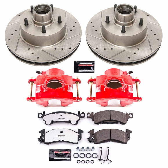 PowerStop Z26 Street Performance Ceramic Brake Pad, Drilled Slotted Rotor, and C