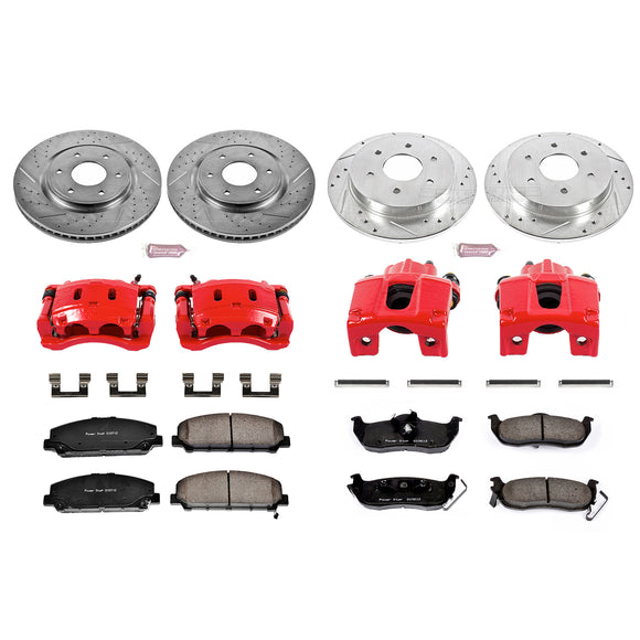 PowerStop Z23 Daily Driver Carbon-Fiber Ceramic Pads Drilled & Slotted Rotor & C