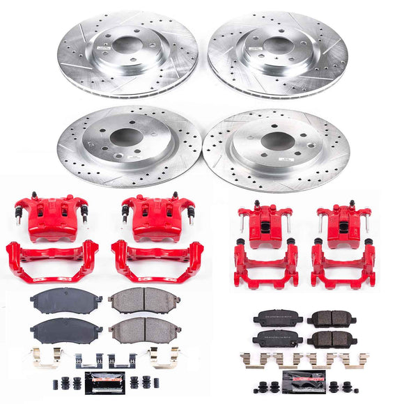 PowerStop Z23 Daily Driver Carbon-Fiber Ceramic Pads Drilled & Slotted Rotor & C